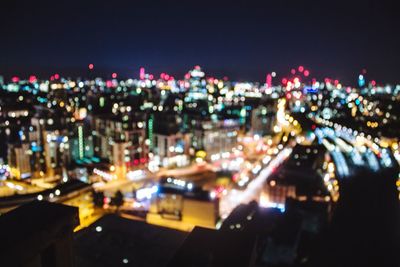 View of illuminated cityscape at night