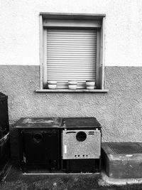 Close-up of window of old building