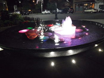 Illuminated lights at night