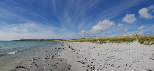 Scenic view of beach against sky