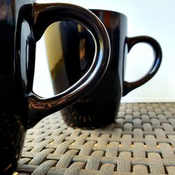 Close-up of coffee cup on table