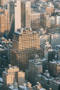 High angle view of buildings in city