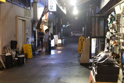 Illuminated working at construction site