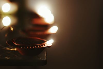 Close-up of lit candle