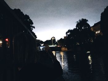 View of city at sunset