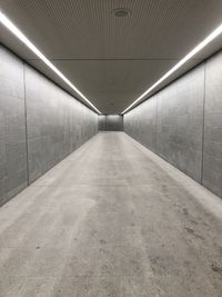 View of empty illuminated tunnel