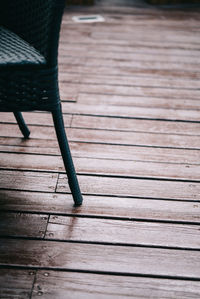 High angle view of wooden floor
