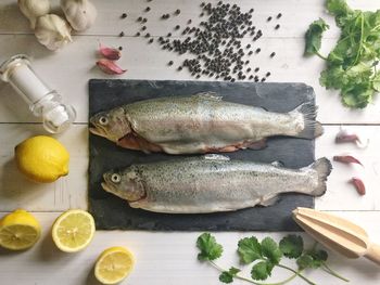 Fish on cutting board