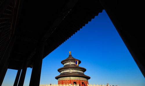 Low angle view of temple against sky