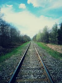 Railroad tracks against sky