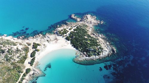 High angle view of sea shore