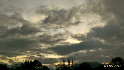 Low angle view of cloudy sky