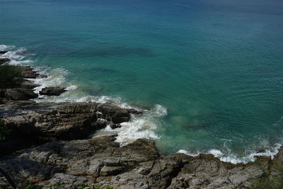 High angle view of sea