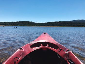 Kayaking in clear lake near mount hood, oregon