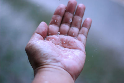 Cropped image of person in water