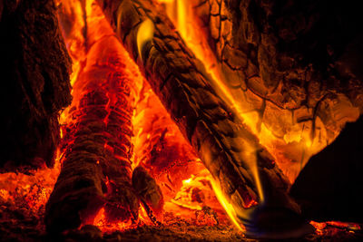 Close-up of fire crackers at night