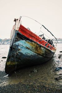 Boats moored in sea