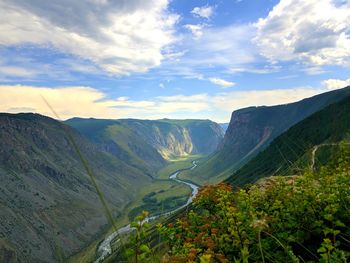 Scenic view of mountains against sky