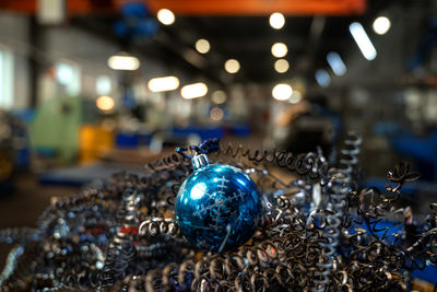 Close-up of illuminated christmas lights