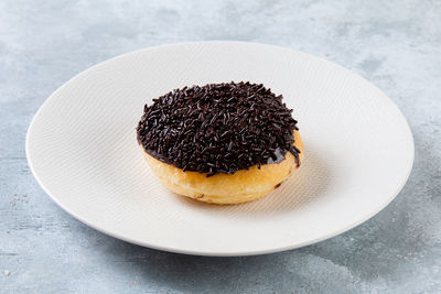 High angle view of dessert in plate