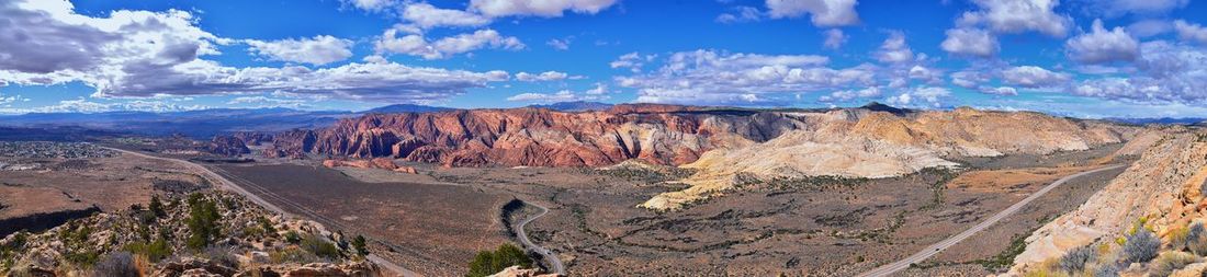 Snow canyon views from jones bones hiking trail st george utah zions national park. usa.