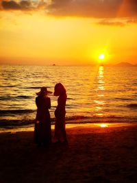Scenic view of sunset over sea