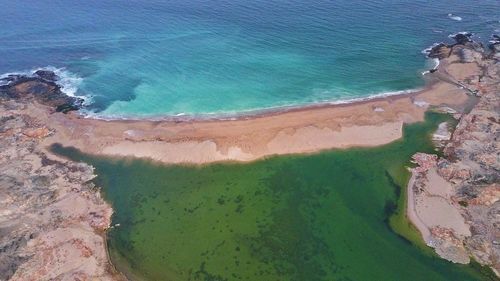 High angle view of beach