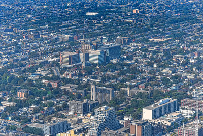 Panoramic view of the city of toronto, with residential areas and a factory downtown. toronto