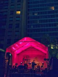 View of illuminated building at night