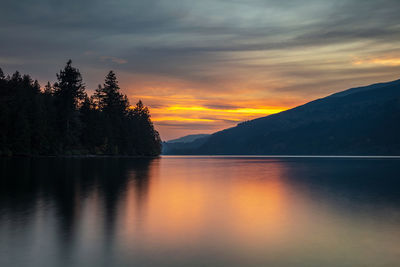 Cultus lake at sunset in chilliwack, bc, canada