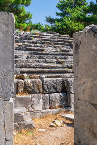 Stone wall of old ruin