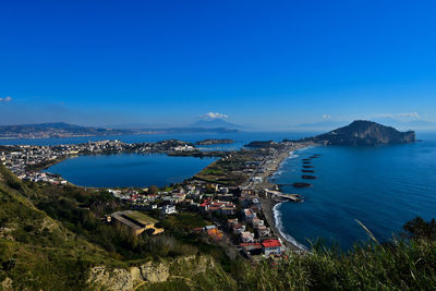 Panoramic view of the naples coast. 