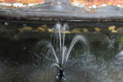 Close-up of water splashing from fountain