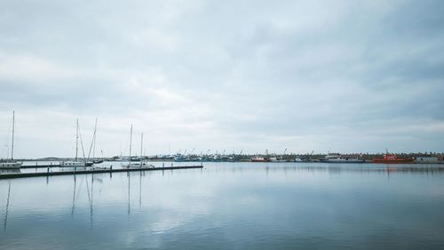 Sailboats in marina