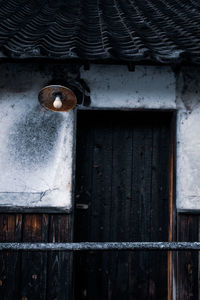 Rusty metal door of old building