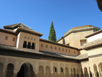 Low angle view of historical building against clear sky