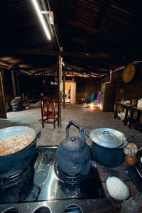 High angle view of food in kitchen at home