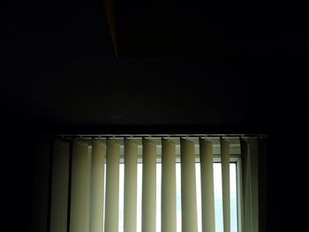 Blinds on window in room