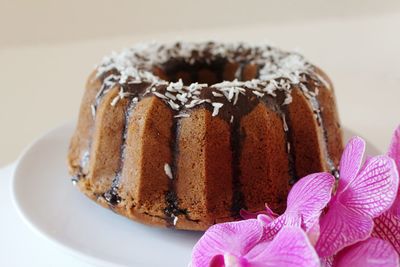 Close-up of cake in plate