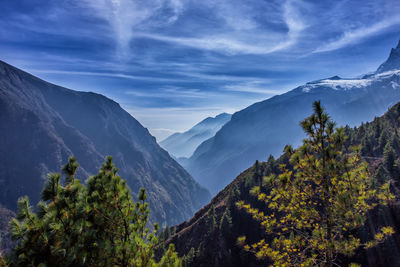 Scenic view of mountains against sky