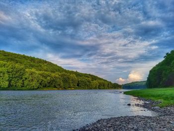 Scenic view of river against sky