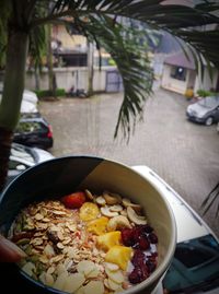 High angle view of meal served in plate