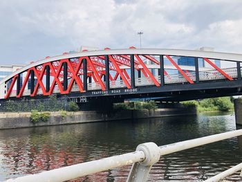 Bridge over river against sky