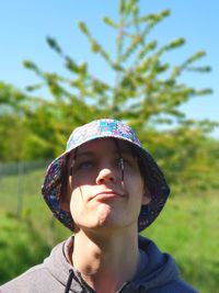 Portrait of boy looking away