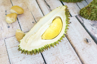 High angle view of fruit on table