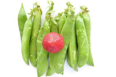 Close-up of strawberry against white background