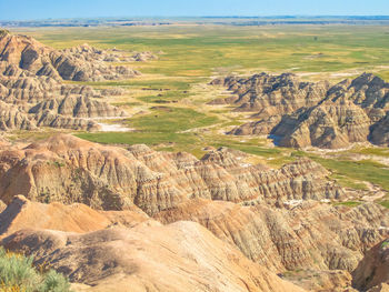 High angle view of rock formations