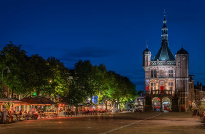 View of illuminated building at night