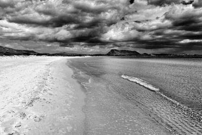 Scenic view of sea against sky during winter