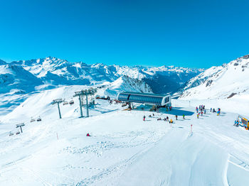 Alpine ski resort st. anton am arlberg in winter time